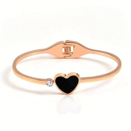 Women Fashion Heart Bracelet - Black Gold