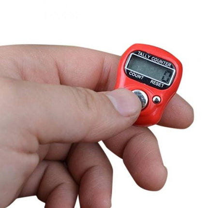 Digital Finger Ring Counter Tally Tasbeeh - Red