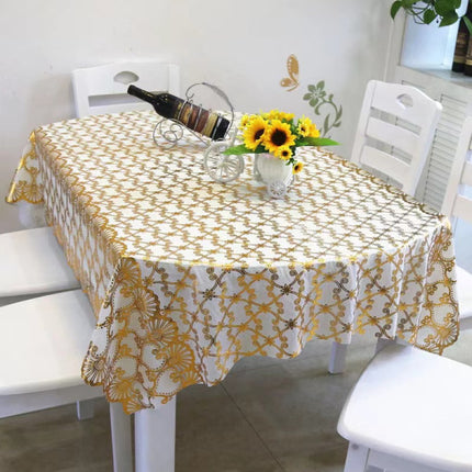 Waterproof Oil Proof Hollow Rectangle Vinyl Large Size Tablecloth - 137x200 CM