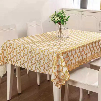 Waterproof Oil Proof Hollow Rectangle Vinyl Large Size Tablecloth - 137x200 CM