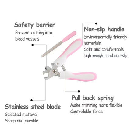 Pet Nail Clipper Animal Nail Shear Tool - Pink