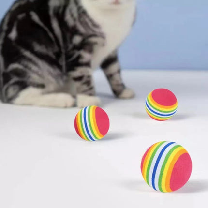 Striped Interactive Rainbow Ball For Cat - Multicolor