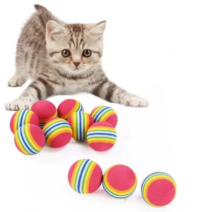 Striped Interactive Rainbow Ball For Cat - Multicolor