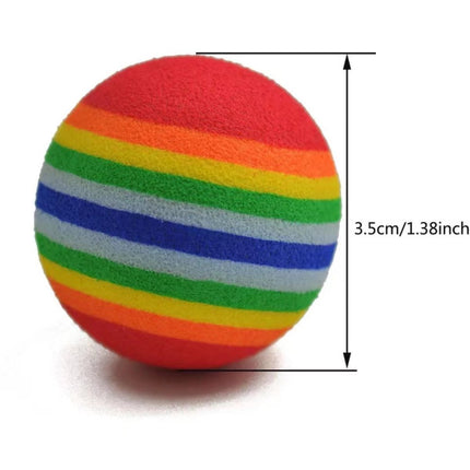 Striped Interactive Rainbow Ball For Cat - Multicolor