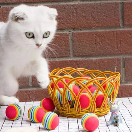 Striped Interactive Rainbow Ball For Cat - Multicolor