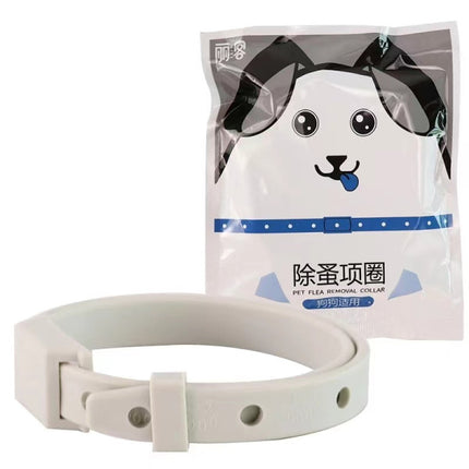 Waterproof And Adjustable Anti Flea Collar For Pet Dogs - White