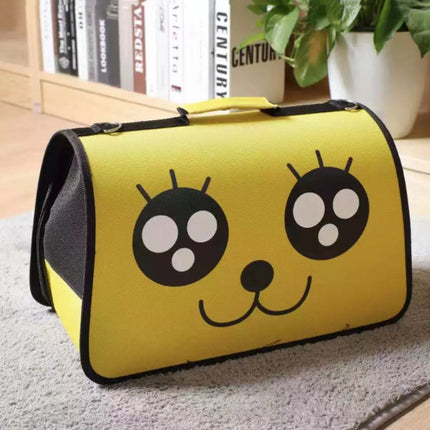 Outdoor Portable Pet Dog Cat Breathable Cartoon Carrier Bag - Yellow