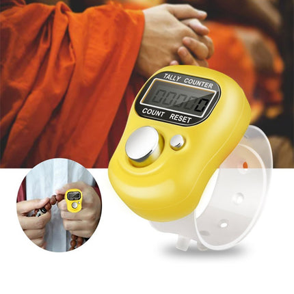 Digital Finger Ring Counter Tally Tasbeeh - Yellow