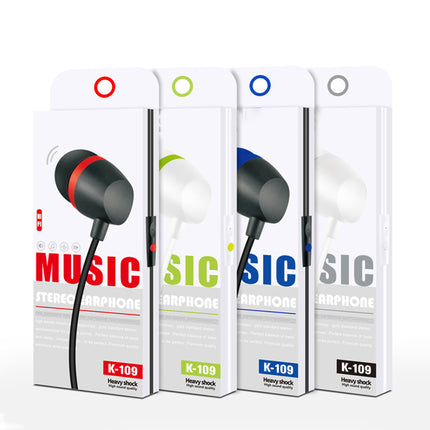 Wired Controlled Clear Sound Music Stereo Earphone With Mic - White Green