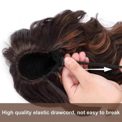 26 Inch Natural Fluffy Curly Stylish Ponytail Wig - Black