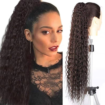 26 Inch Natural Fluffy Curly Stylish Ponytail Wig - Black