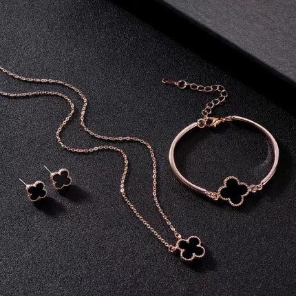 4 Pieces Fashion Women Jewelry Set - Black