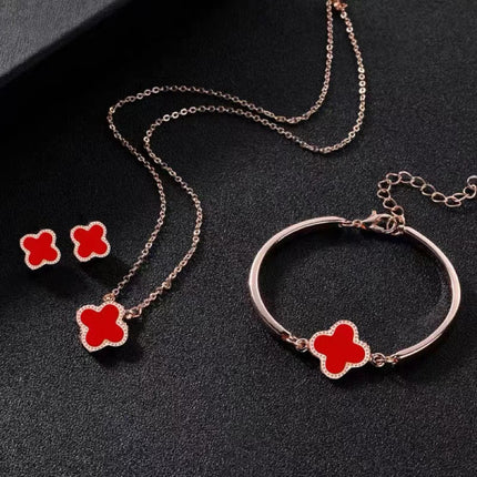 4 Pieces Fashion Women Jewelry Set - Red