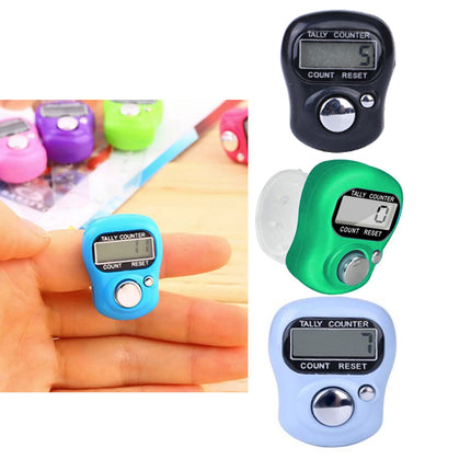 3 PCs Digital Finger Ring Counter Tally Tasbeeh - Black Green