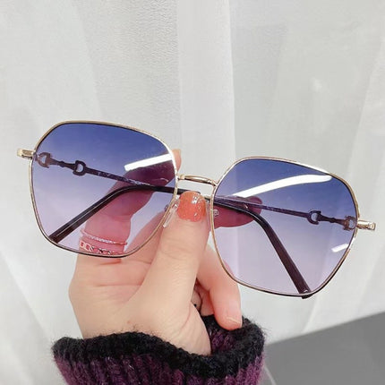 Metal Frame Women Fashion Sunglasses - Light Blue