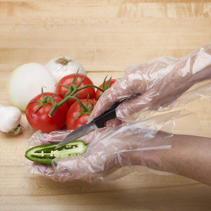 500 Clear Disposable Cooking Cleaning Gloves Transparent Plastic for Maximum Convenience