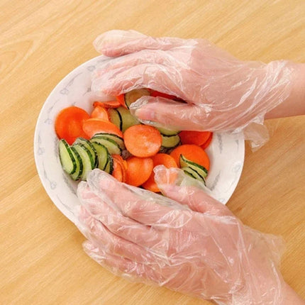 500 Clear Disposable Cooking Cleaning Gloves Transparent Plastic for Maximum Convenience