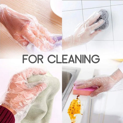 500 Clear Disposable Cooking Cleaning Gloves Transparent Plastic for Maximum Convenience