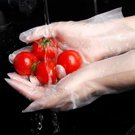 500 Clear Disposable Cooking Cleaning Gloves Transparent Plastic for Maximum Convenience