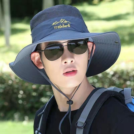 Outdoor Breathable Mountaineering Fishing Sun Hat - Dark Blue