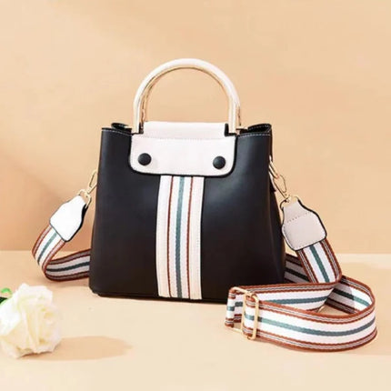 Versatile Striped Shoulder Bag with Adjustable Strap and Multiple Compartments Perfect for Stylish Women on the Go!