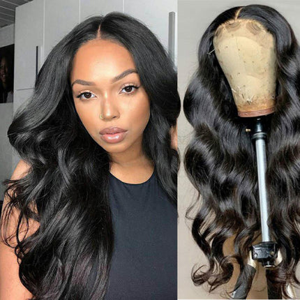 26 Inches Ladies Mid Part Wigs Natural Look Long Curly Women Fashion Easy To Wear Adjustable Strap Velcro Closure Shiny Girls Hair Wig - Black