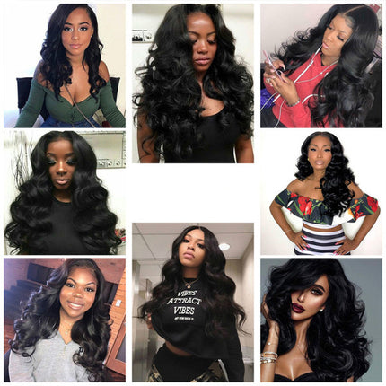 26 Inches Ladies Mid Part Wigs Natural Look Long Curly Women Fashion Easy To Wear Adjustable Strap Velcro Closure Shiny Girls Hair Wig - Black