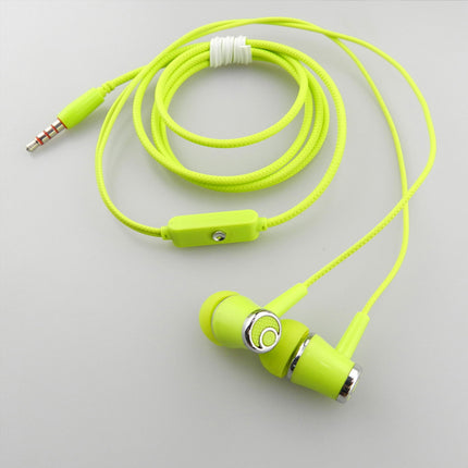 Trendy Green In-Ear Stereo Headphones for All Phone Models