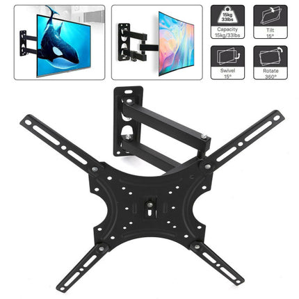 Versatile Black Metal TV Wall Mount Bracket Effortlessly Organize and Safely Mount Your LED TV with this Moveable Wall Stand