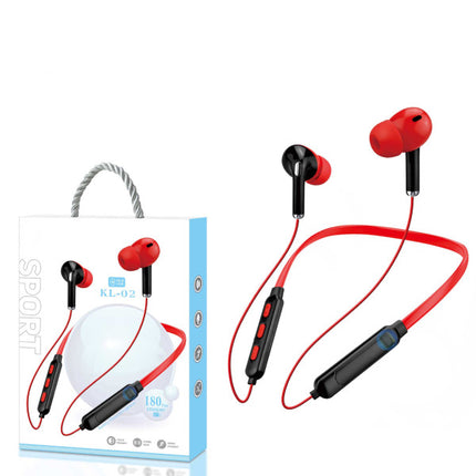 Extra Bass Sports Bluetooth Neck Hanging Wireless Earphone - Red