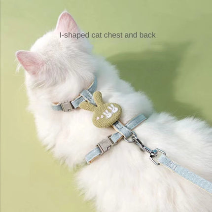 Nylon Cat Collar Adjustable Pet Traction Rope - Light Blue