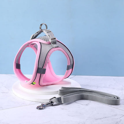 Reflective Vest Type Lead Rope For Small Pets - Pink