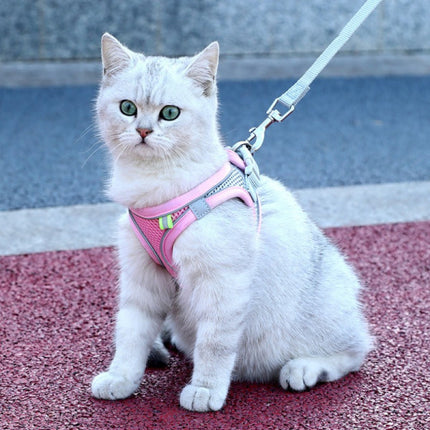 Reflective Vest Type Lead Rope For Small Pets - Pink