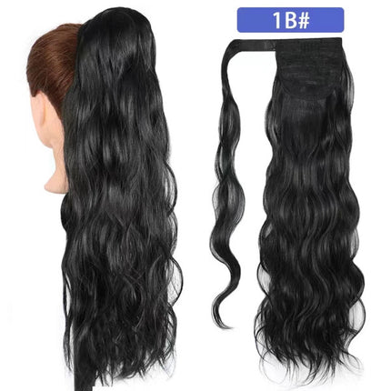 Stylish Black Velcro Hair Extension for Fabulous Women Long Fashionable Easy to Use