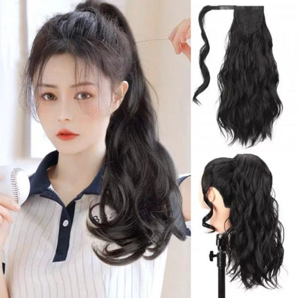 Stylish Black Velcro Hair Extension for Fabulous Women Long Fashionable Easy to Use