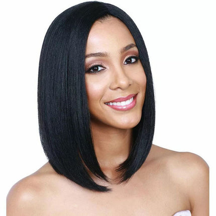 Ladies Fashion Elegant Short Straight Hair Wig - Black