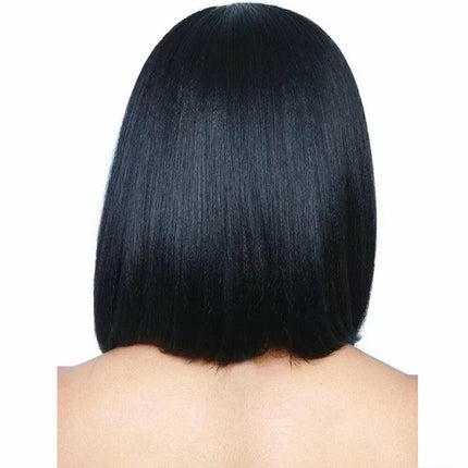 Ladies Fashion Elegant Short Straight Hair Wig - Black