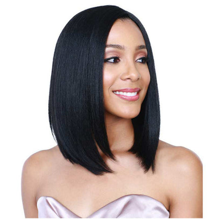 Ladies Fashion Elegant Short Straight Hair Wig - Black