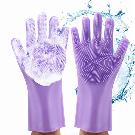 Food Grade Multipurpose Silicone Dish Washing Gloves - Light Purple