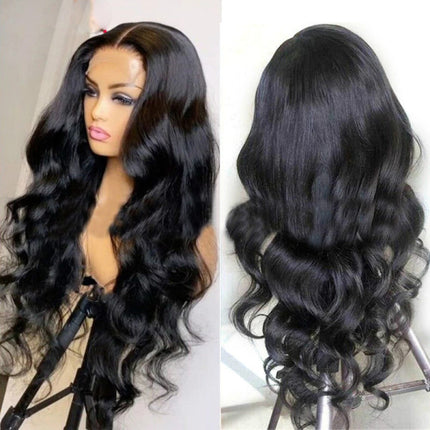 30 Inches Rough Curly Realistic Border Line Women Long Hair Wig - Black