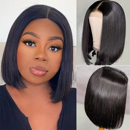 Straight Short Length Doll Cut Hair Wig for Women Natural Looking with Adjustable Inner Cap Fake Hair Wigs Girls Fashion Synthetic Realistic Ladies Fake Hair Wig