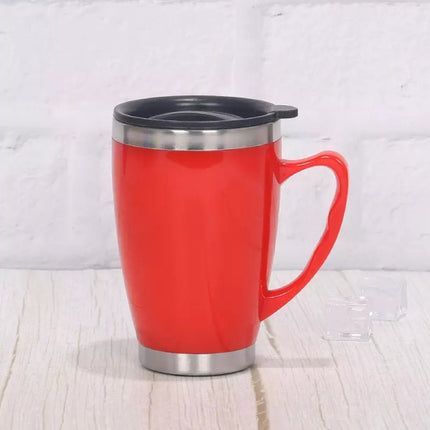 Double Wall Travel Mug With Lid - 450ml - Red