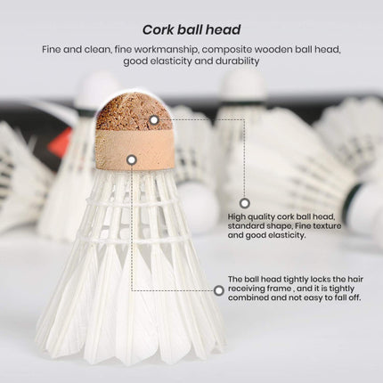 6 PCs Nylon Badminton Shuttlecock - White