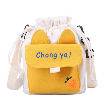 Cute Carrot Crossbody Drawstring Closure Women Shoulder Bag - Yellow