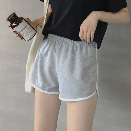 Striped Panel Summer Wear Comfortable Women Shorts - Gray