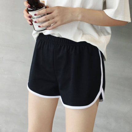 Striped Panel Summer Wear Comfortable Women Shorts - Black