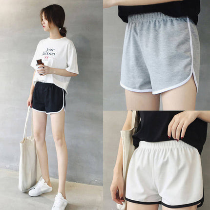 Striped Panel Summer Wear Comfortable Women Shorts - Black