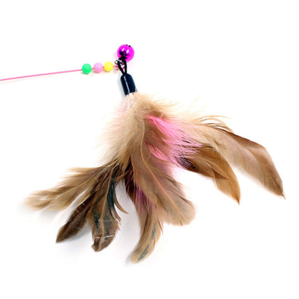 Feather Hanging Cat Pet Teaser Training Stick - Multi Color