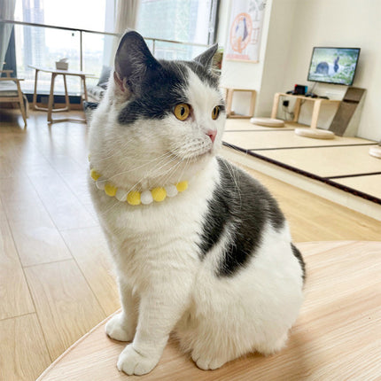 Colorful Canvas Beads Pet Neck Band - Yellow White