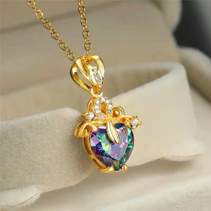 Elegant Shiny Faux Crystals Patched Women Necklace -Golden